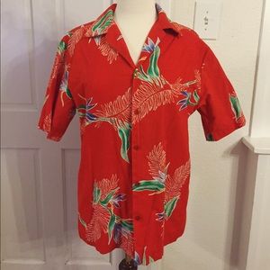 Vintage Red Royal Palm Hawaiian Shirt
